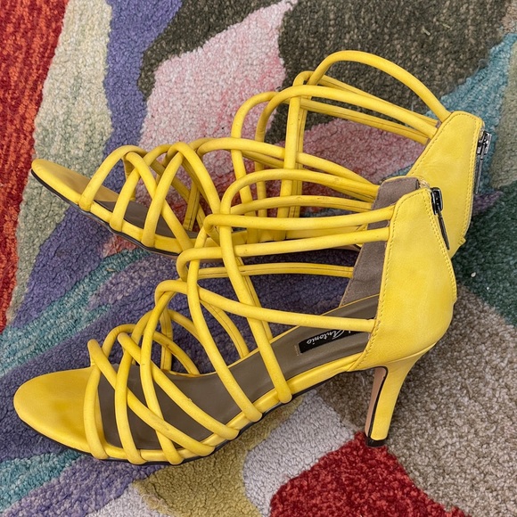 Bright Yellow Comfy, Sexy, Strappy Sandals - Picture 4 of 6
